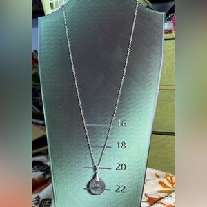 Gray and Silver Circle UV Resin Pendant Necklace